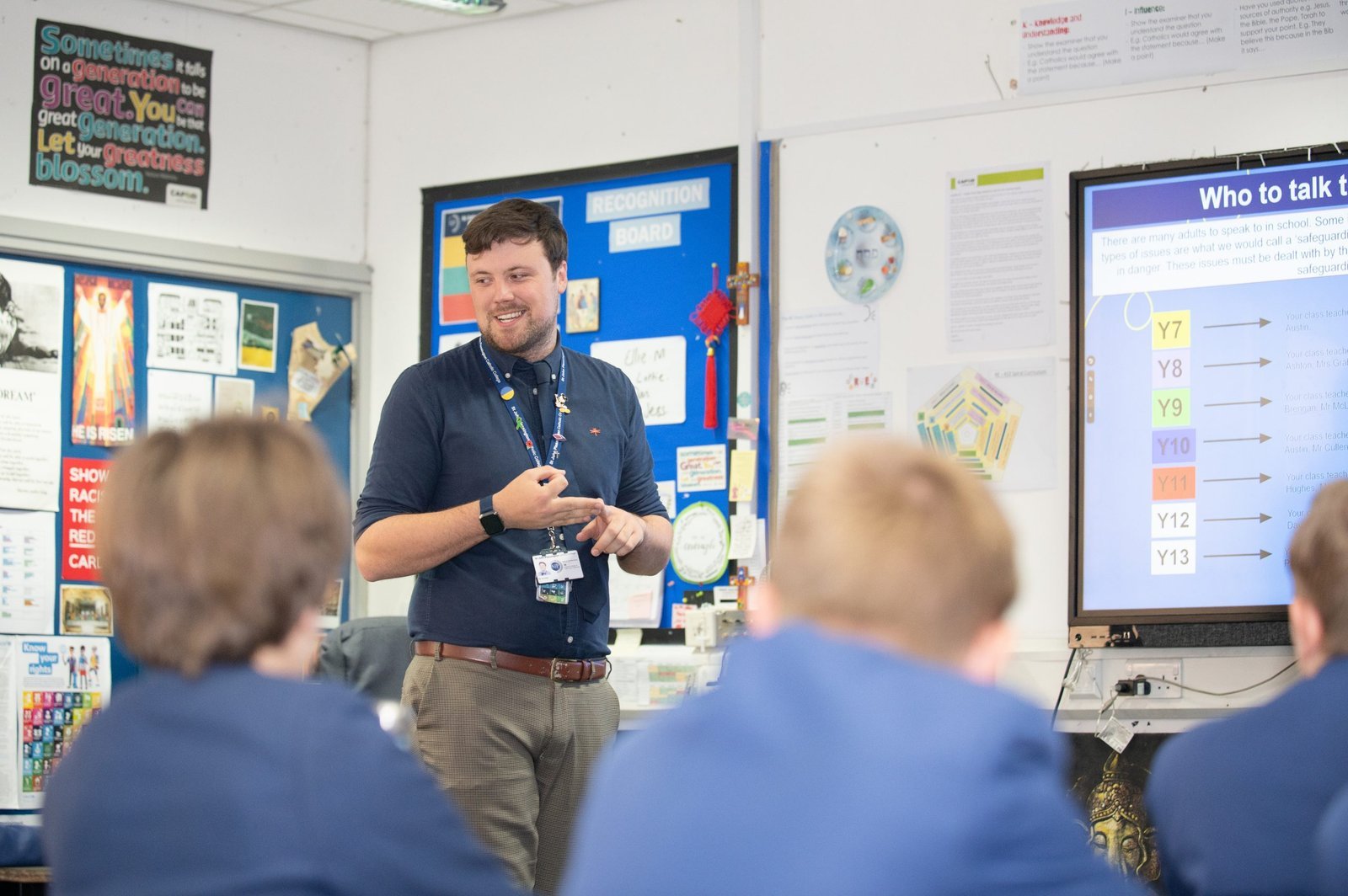 A teacher leading a lesson in a local secondary classroom